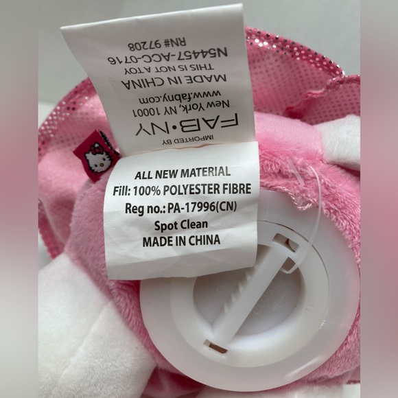 SANRIO Hello Kitty Licensed 8” Plush Coin Piggy Bank With Pink Dress & Pink Bow - Picture 11 of 12